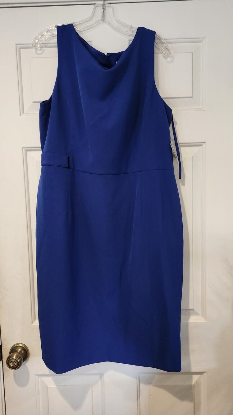 KASPER Separates Size 18 Royal Blue Sleeveless Career Office wear Dress D55